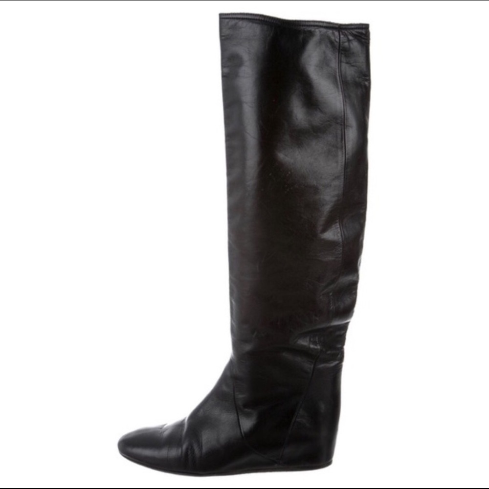 Lanvin concealed wedge boots 37.5 leather